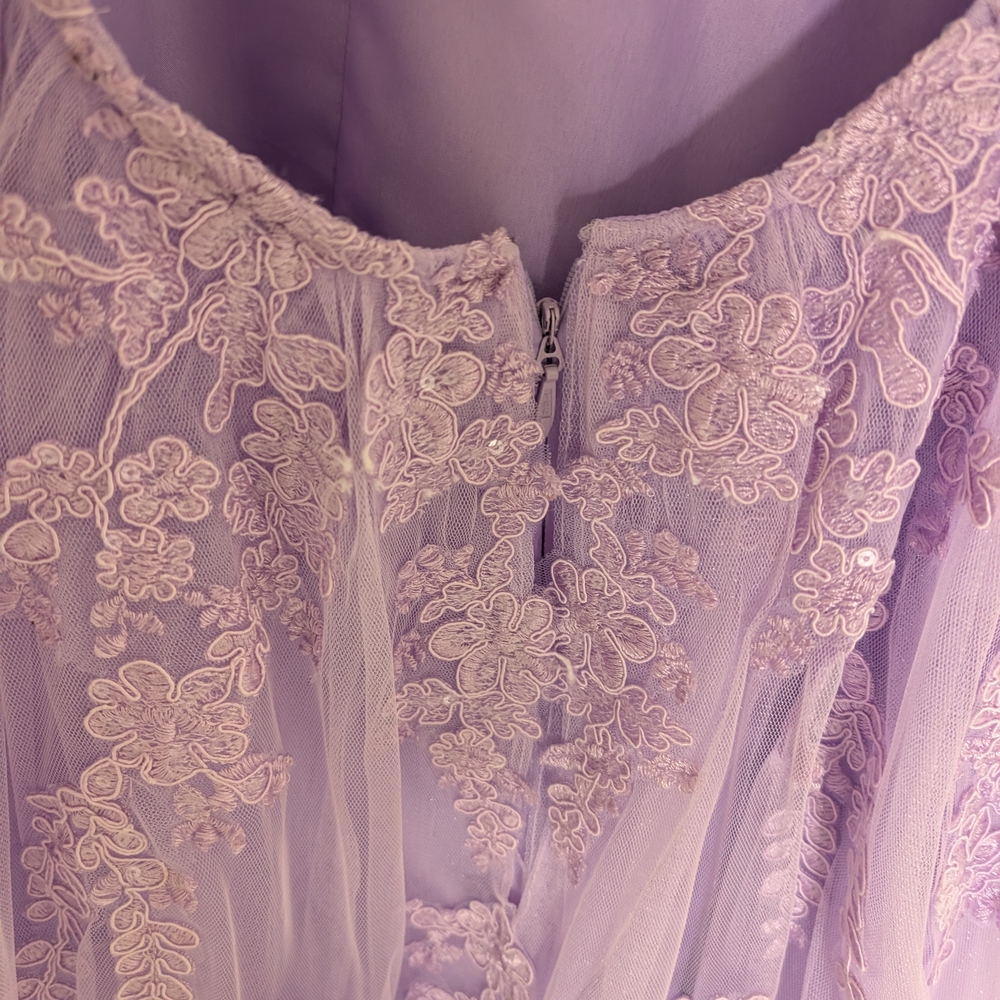 JJs House Lilac Embroidered Evening Prom, Quincenera, Bridal Dress - Picture 7 of 7
